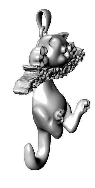 cat pendant print model 3D print model_9