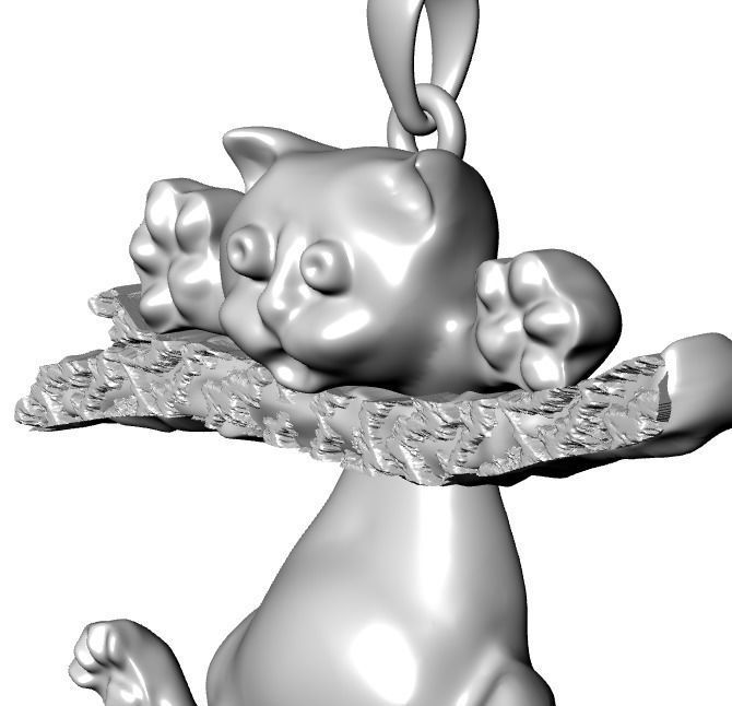 cat pendant print model 3D print model_21