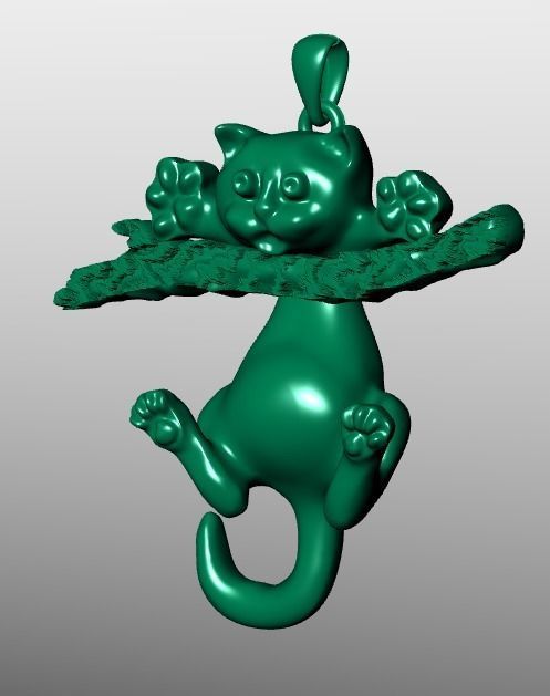 cat pendant print model 3D print model_6