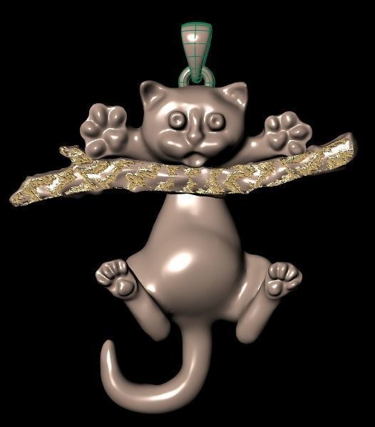 cat pendant print model 3D print model_24
