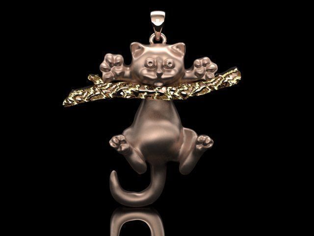 cat pendant print model 3D print model_5