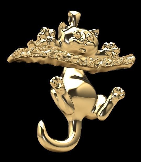 cat pendant print model 3D print model_26