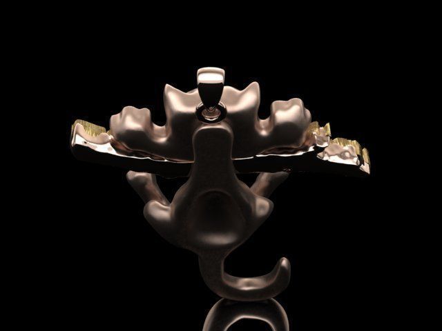 cat pendant print model 3D print model_18