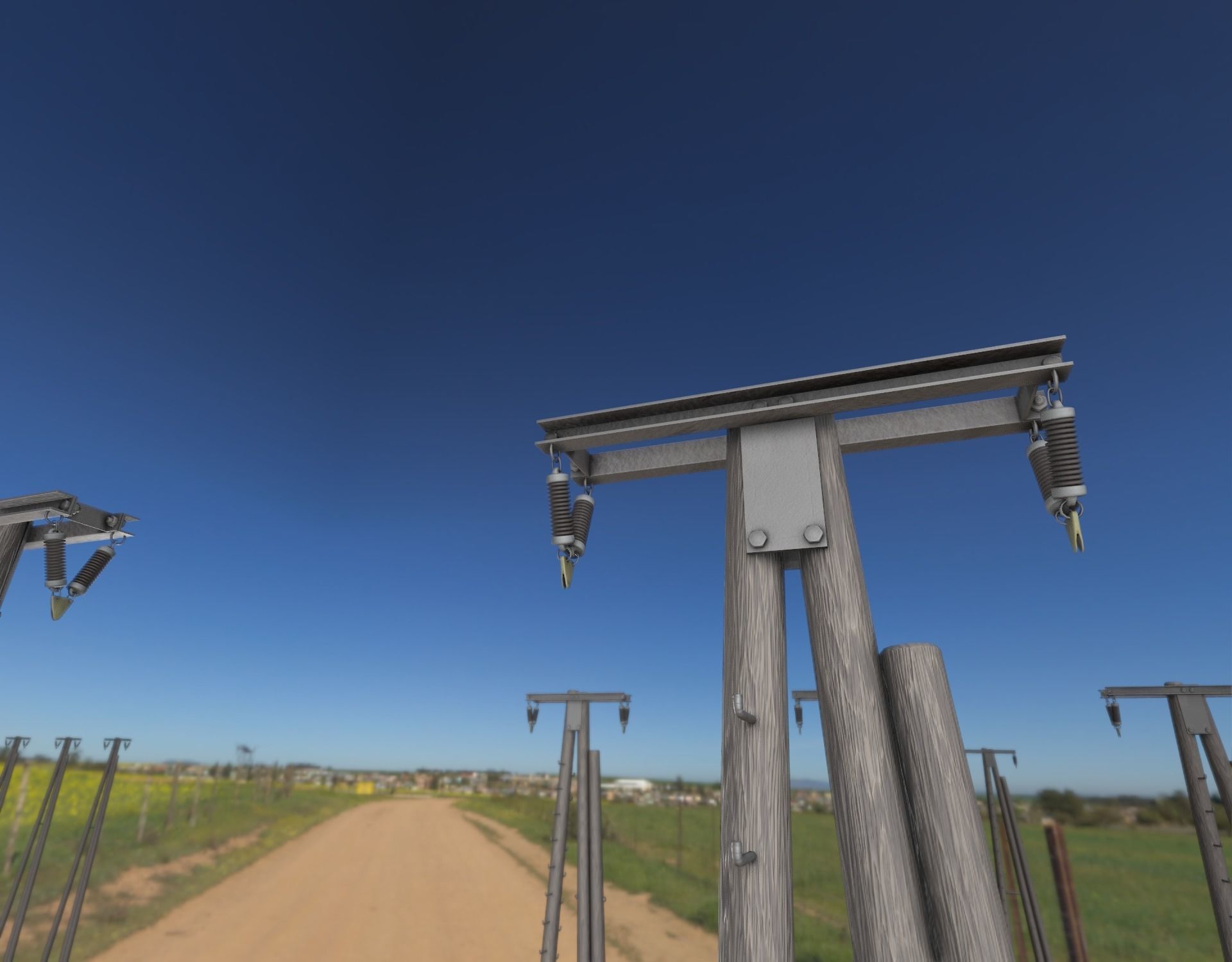 Wooden Electricity Pole with Ladder - Object 048 Low-poly 3D model_10
