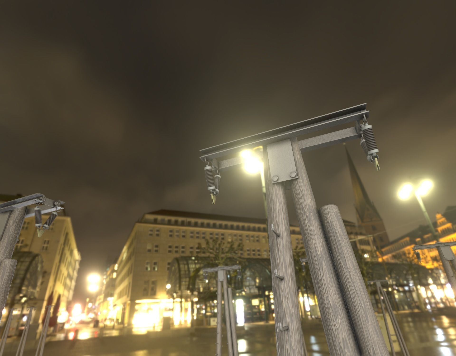 Wooden Electricity Pole with Ladder - Object 048 Low-poly 3D model_36