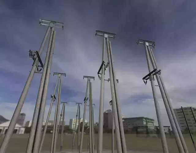 Wooden Electricity Pole without Ladder - Object 049 Low-poly 3D model