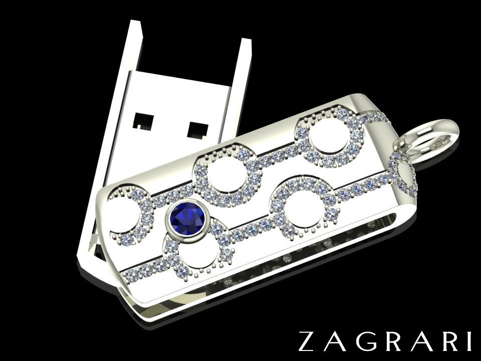 USB Flash Drive Pendant Or Key chain 3D print model_3