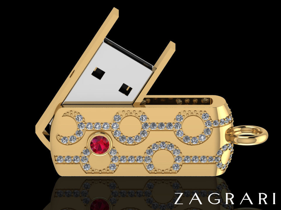 USB Flash Drive Pendant Or Key chain 3D print model_2