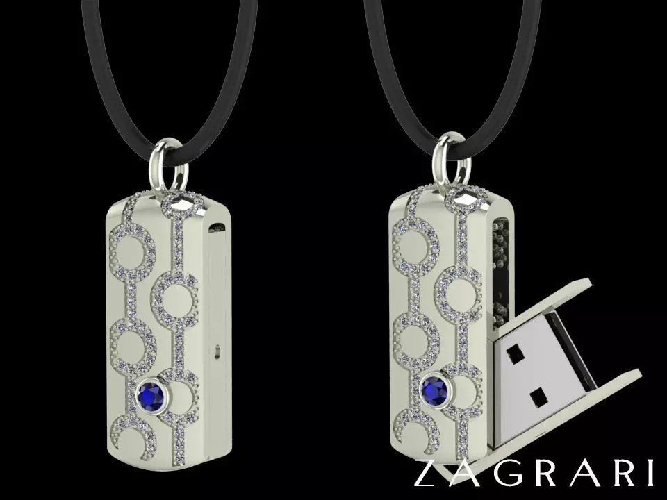 USB Flash Drive Pendant Or Key chain 3D print model_0