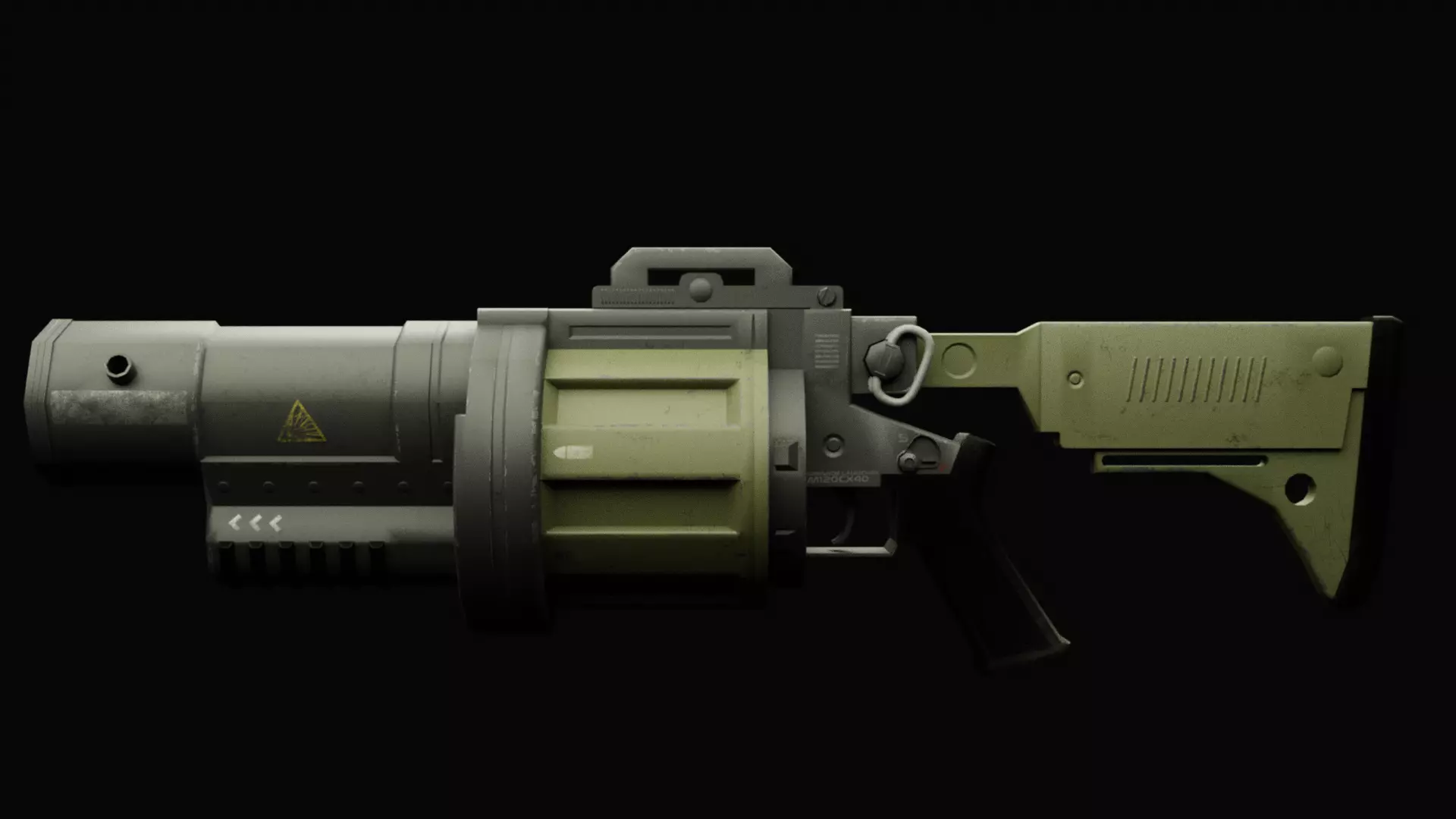Sci Fi - Grenade launcher Low-poly 3D model_0