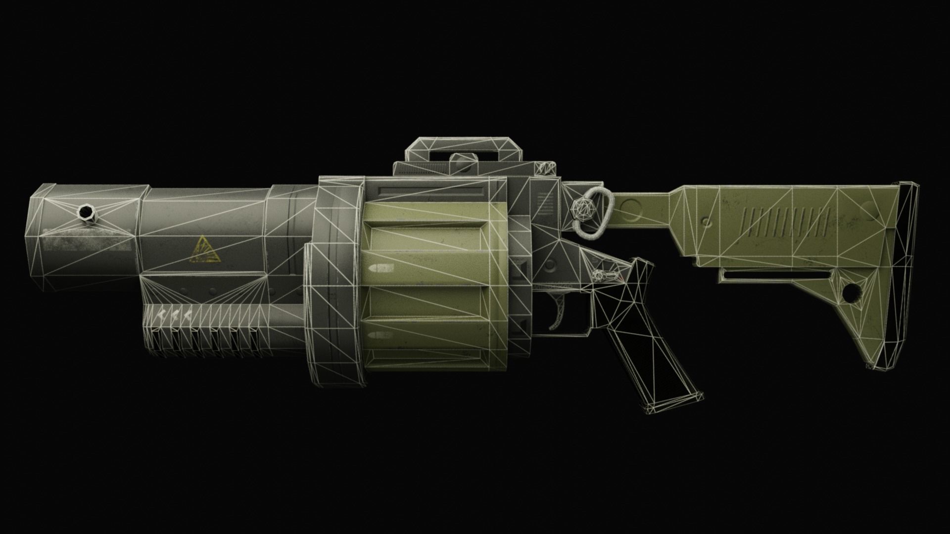 Sci Fi - Grenade launcher Low-poly 3D model_1
