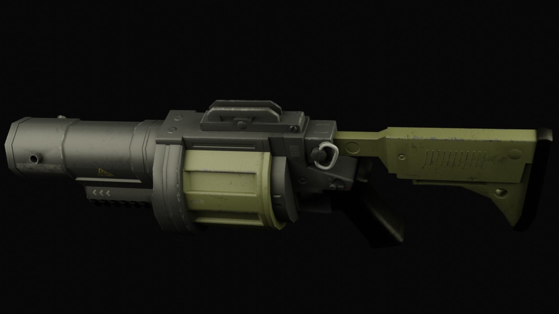 Sci Fi - Grenade launcher Low-poly 3D model_4