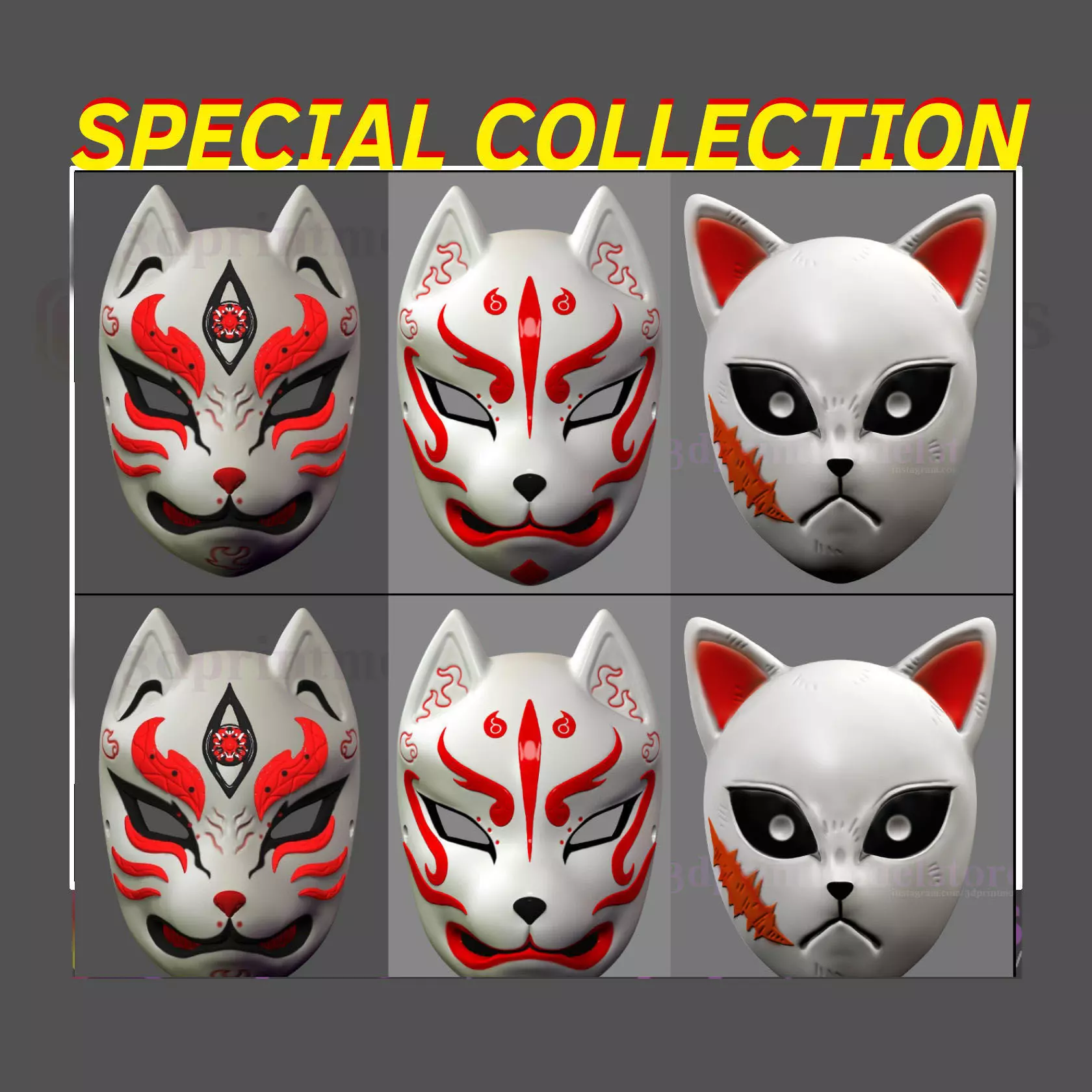 Japanese Fox Mask Demon Kitsune Special Collection  _0