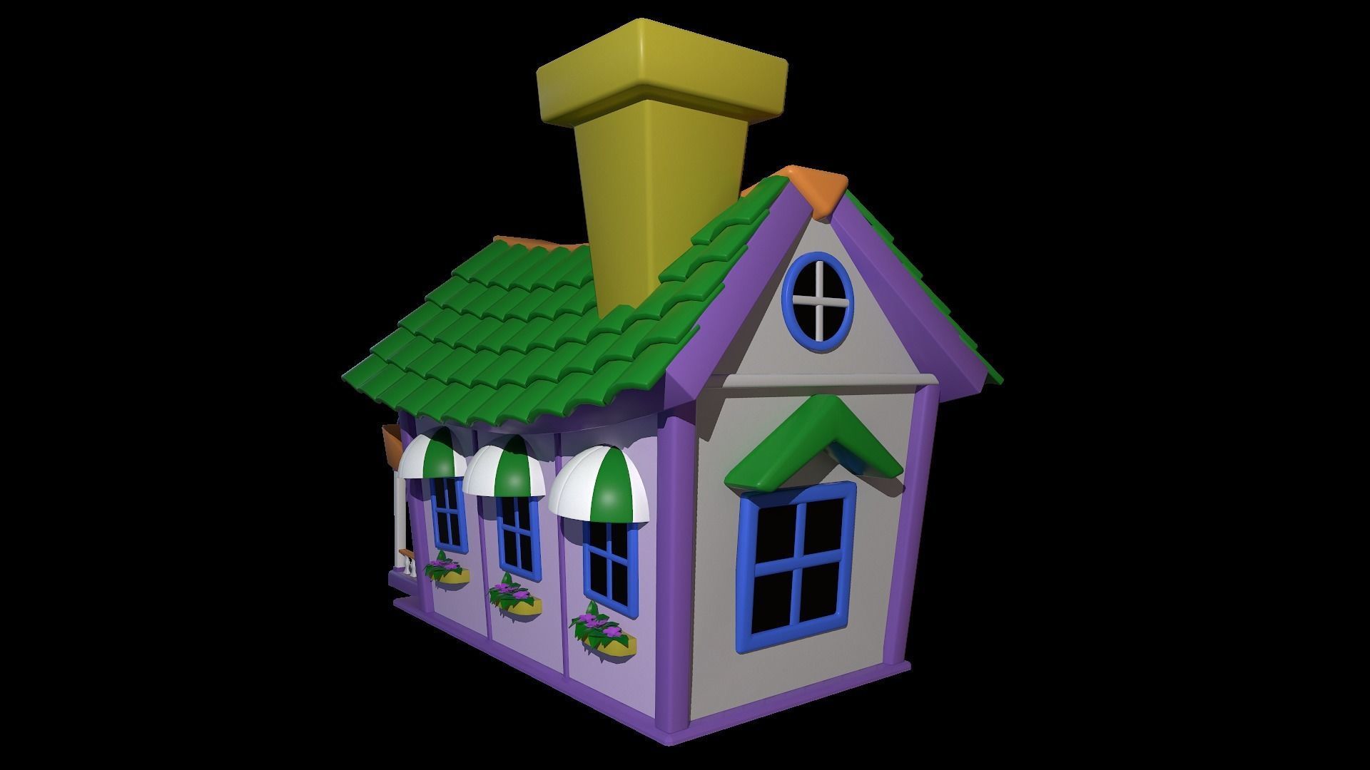 Asset - Cartoons - Background - House 3D model_7