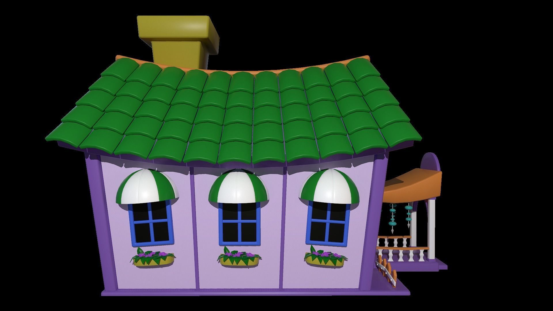 Asset - Cartoons - Background - House 3D model_4
