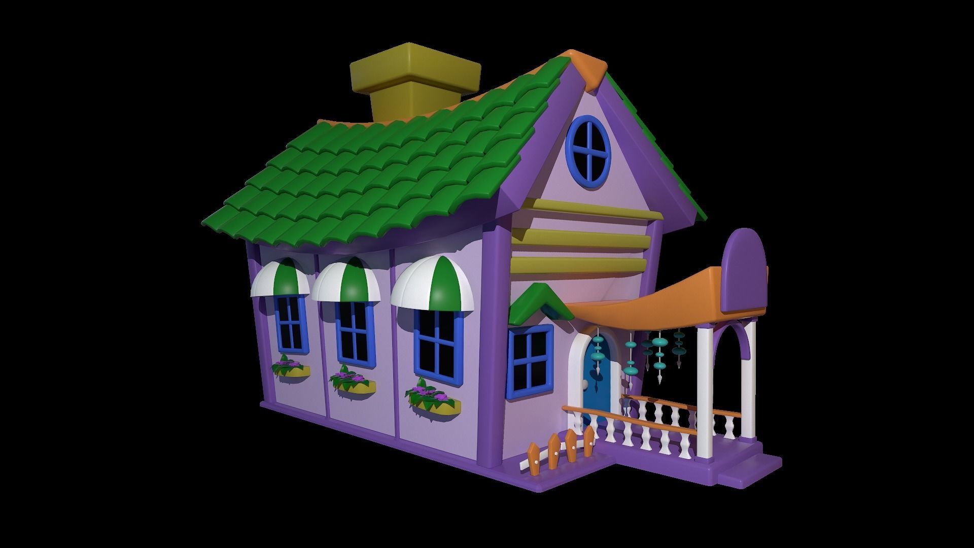 Asset - Cartoons - Background - House 3D model_3