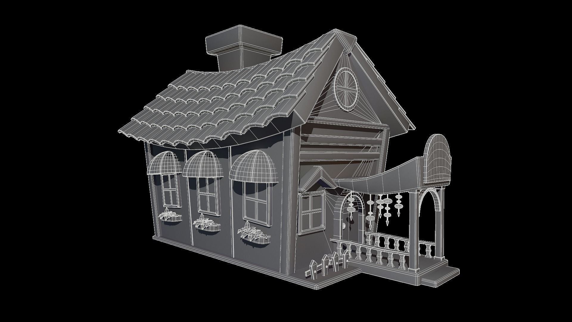 Asset - Cartoons - Background - House 3D model_10
