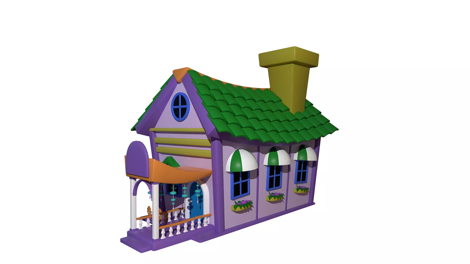 Asset - Cartoons - Background - House 3D model_0