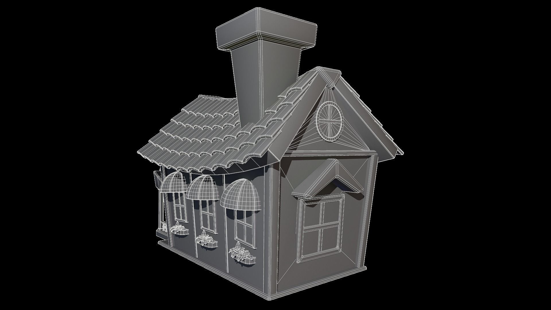 Asset - Cartoons - Background - House 3D model_14