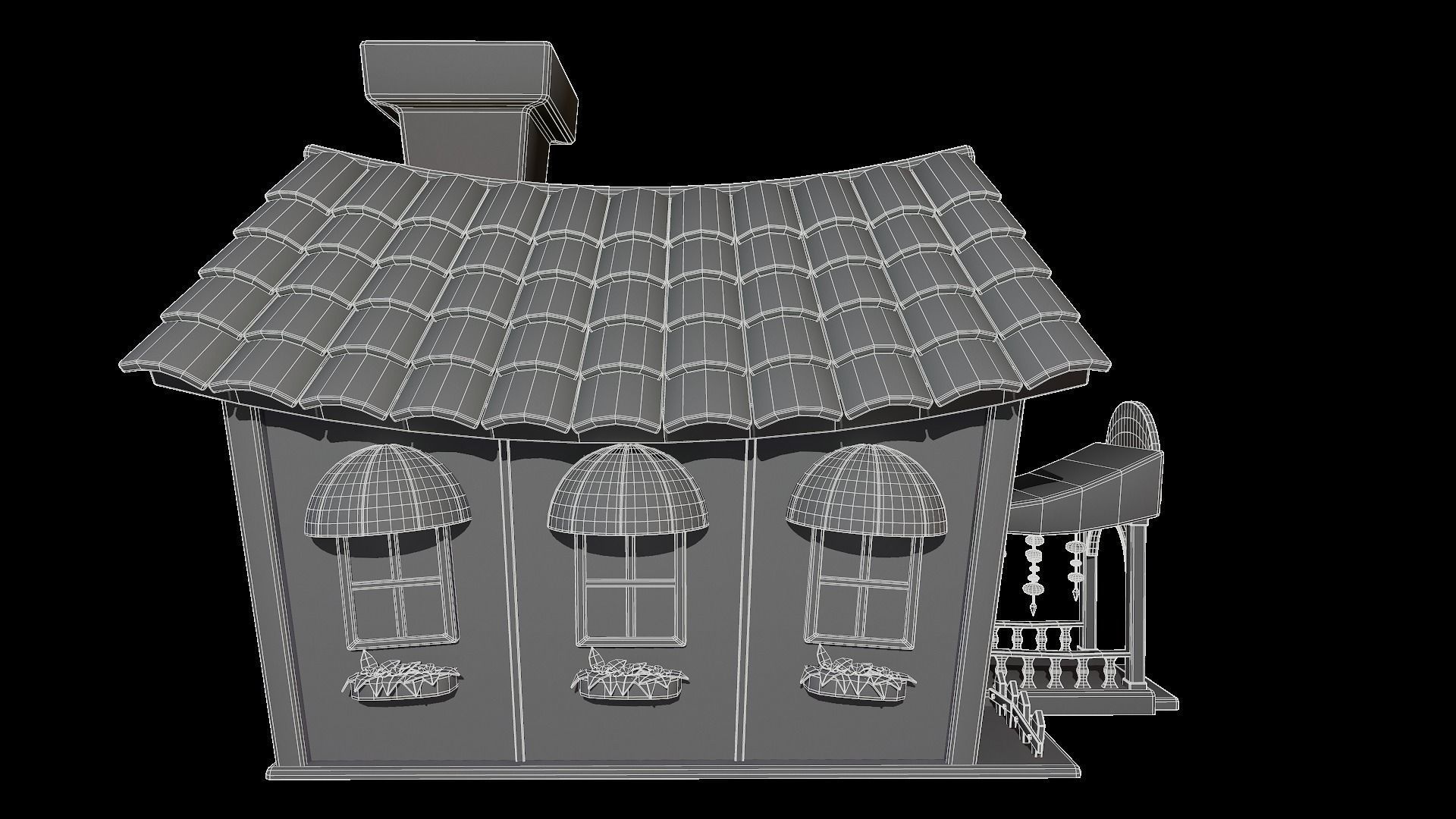Asset - Cartoons - Background - House 3D model_11