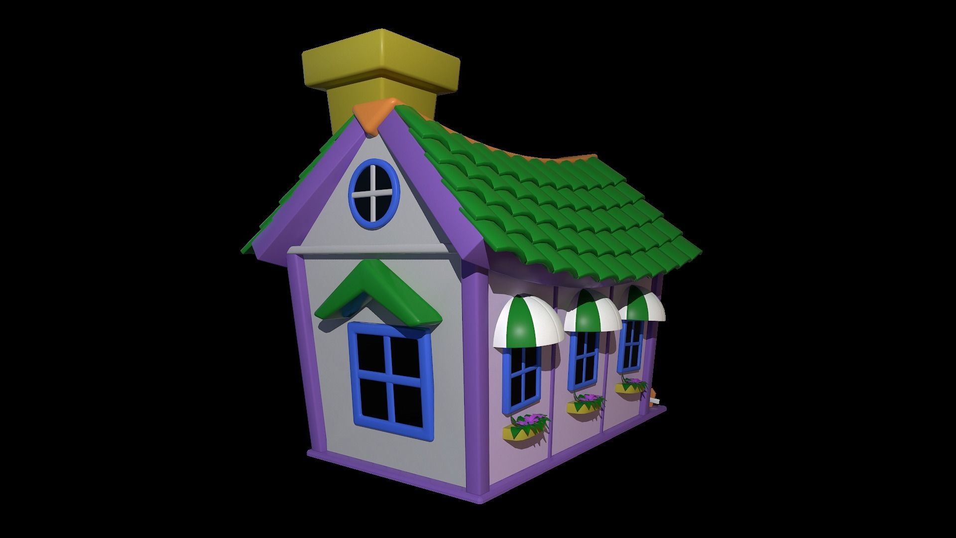 Asset - Cartoons - Background - House 3D model_5