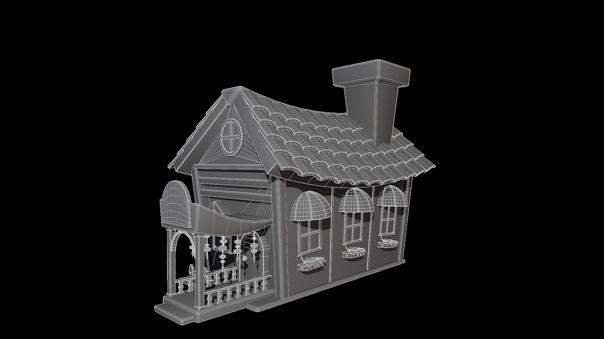 Asset - Cartoons - Background - House 3D model_8