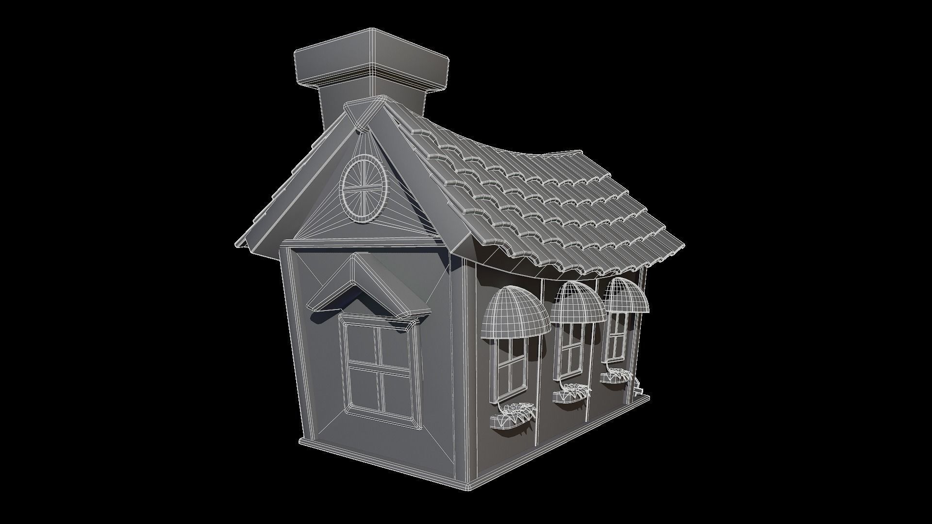 Asset - Cartoons - Background - House 3D model_12