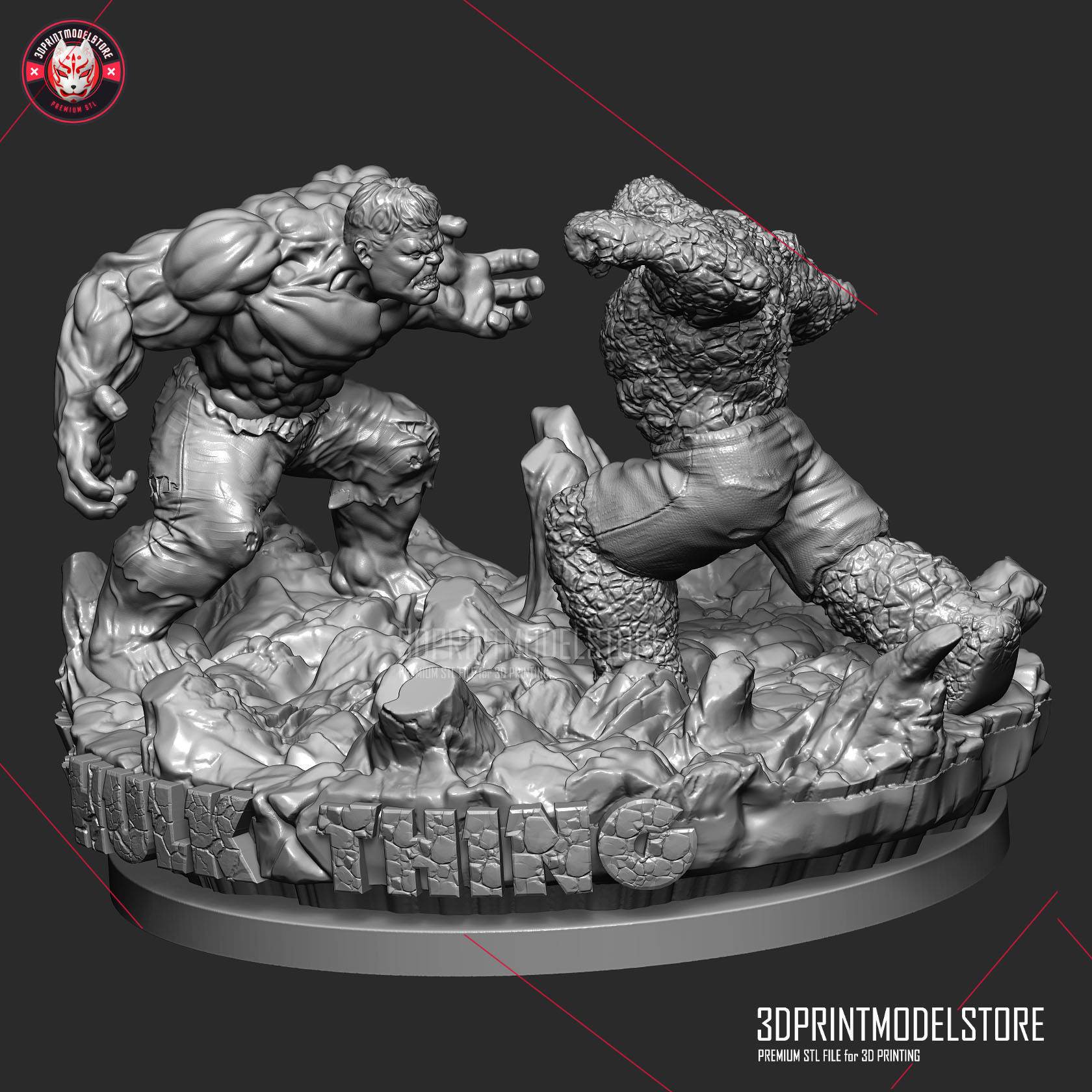 Ther Hulk Marvel Statue Miniature The Thing Diorama Statue   3D print model_1