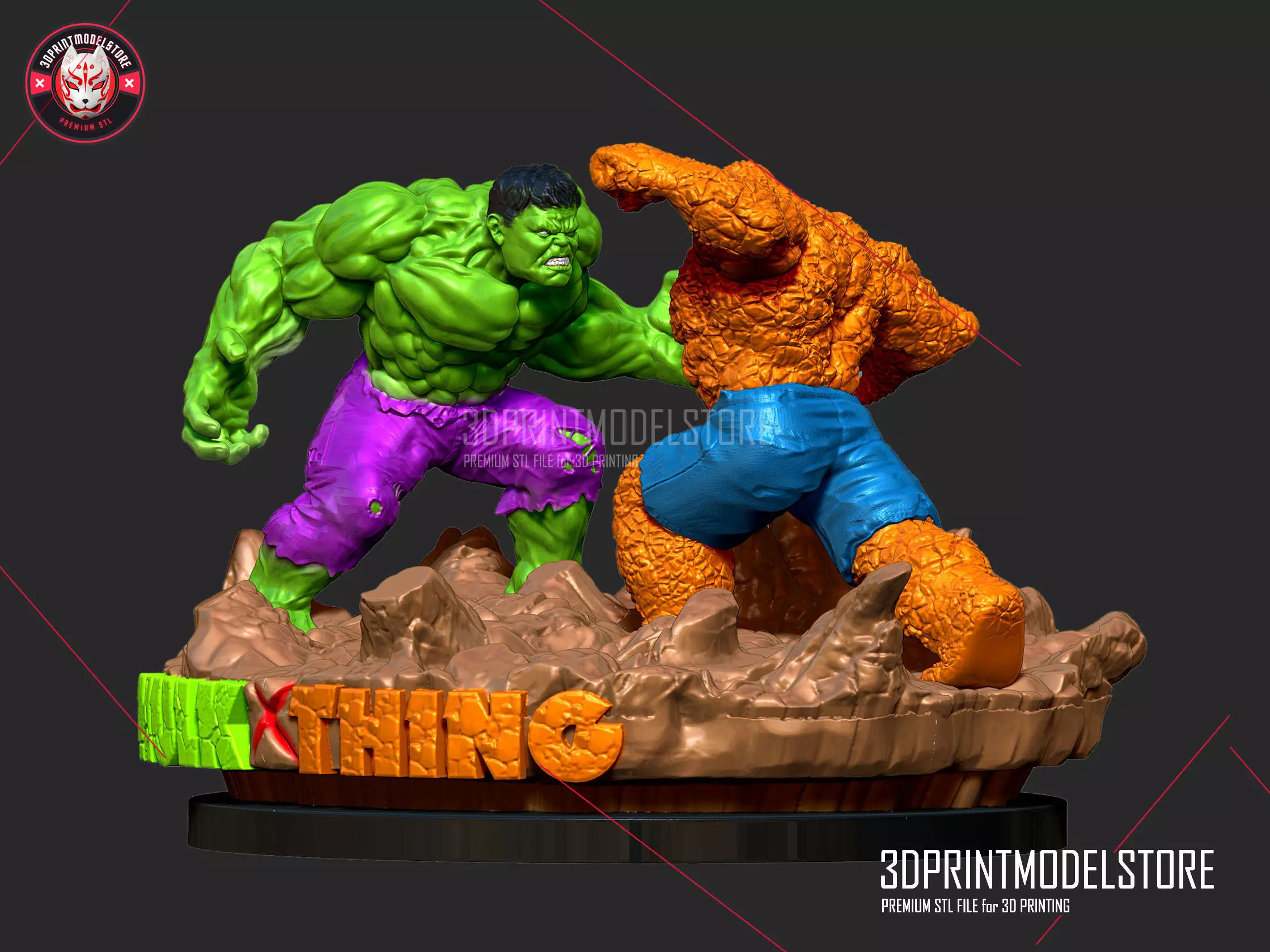 Ther Hulk Marvel Statue Miniature The Thing Diorama Statue   3D print model_0