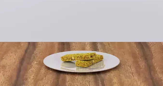 Granolabar pistachio bars on plate