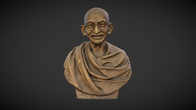 Gandhi by Wagh Sculptors v3 Low-poly 3D model