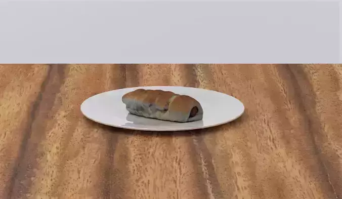 Hotdog pastry on plate
