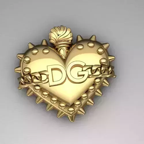 heart pendant dolce and gabbana  3D print model