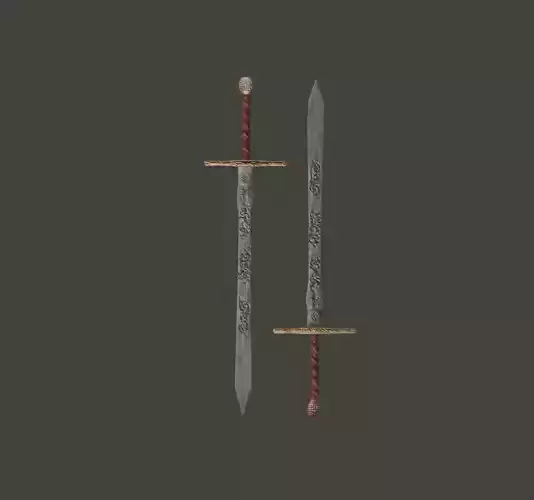 King low poly game ready Sword PBR