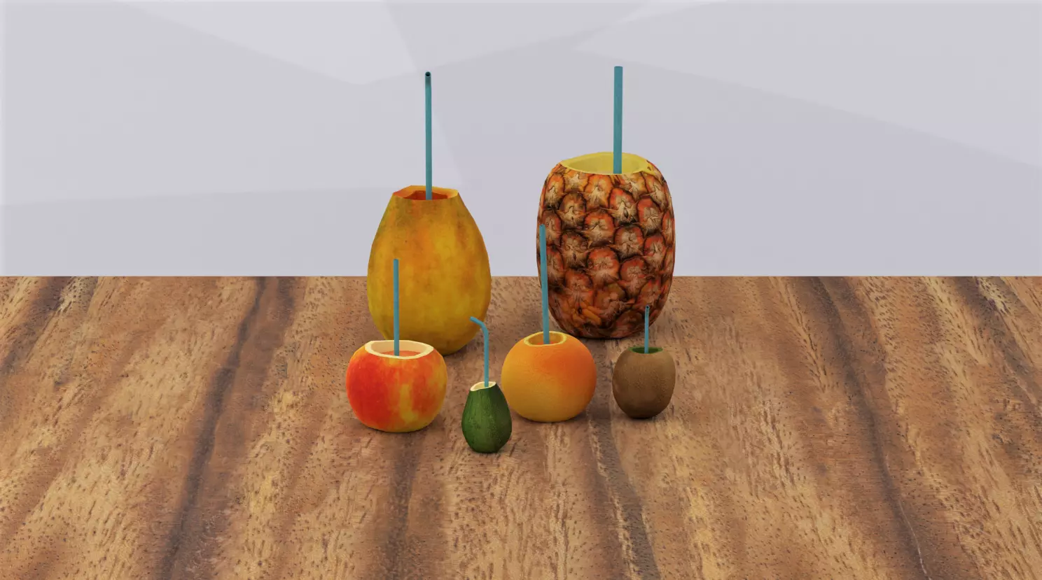 Fruit Juices Low-poly 3D model_0