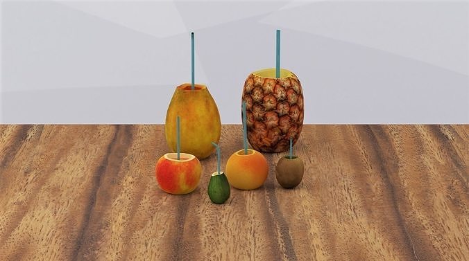 Fruit Juices Low-poly 3D model