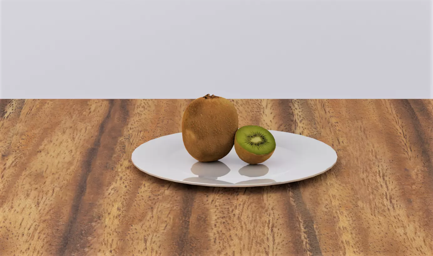 Kiwi Fruit Low-poly 3D model_0