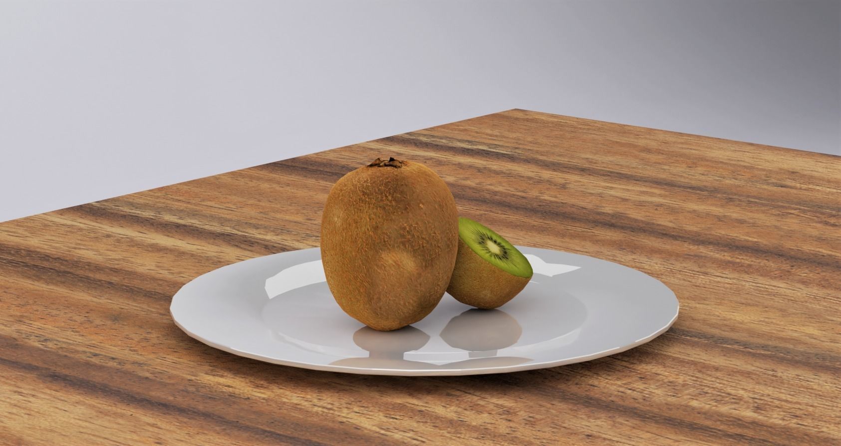 Kiwi Fruit Low-poly 3D model_1
