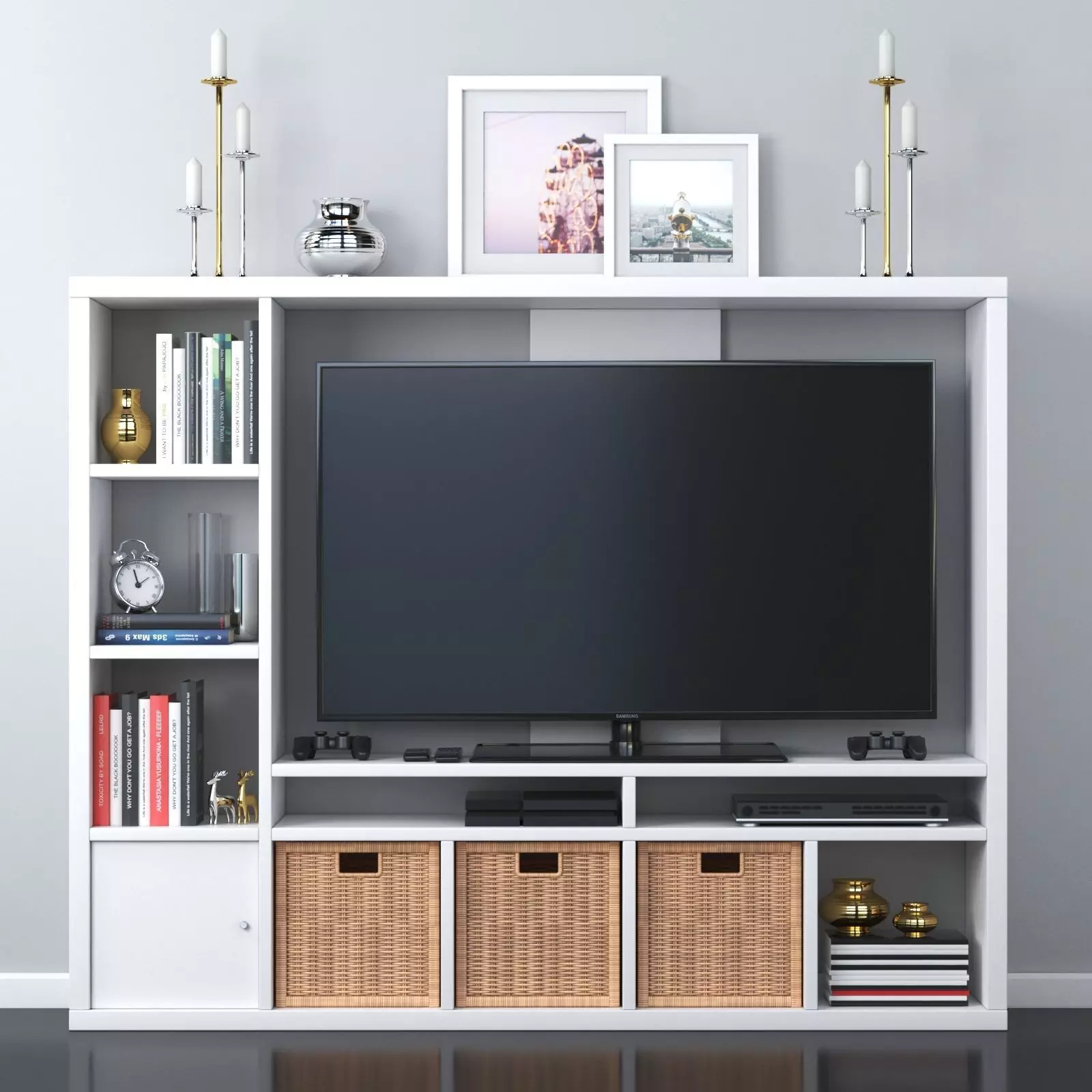 LAPPLAND TV storage unit  black-brown and white 3D model_0