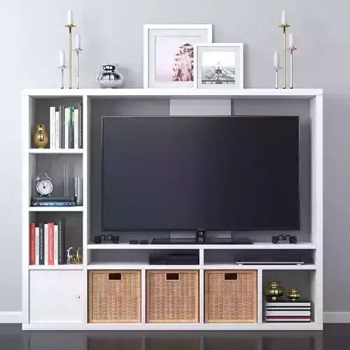 LAPPLAND TV storage unit  black-brown and white 3D model