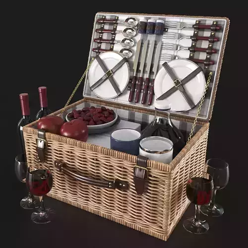 NEWBURY picnic basket decor set 3D model