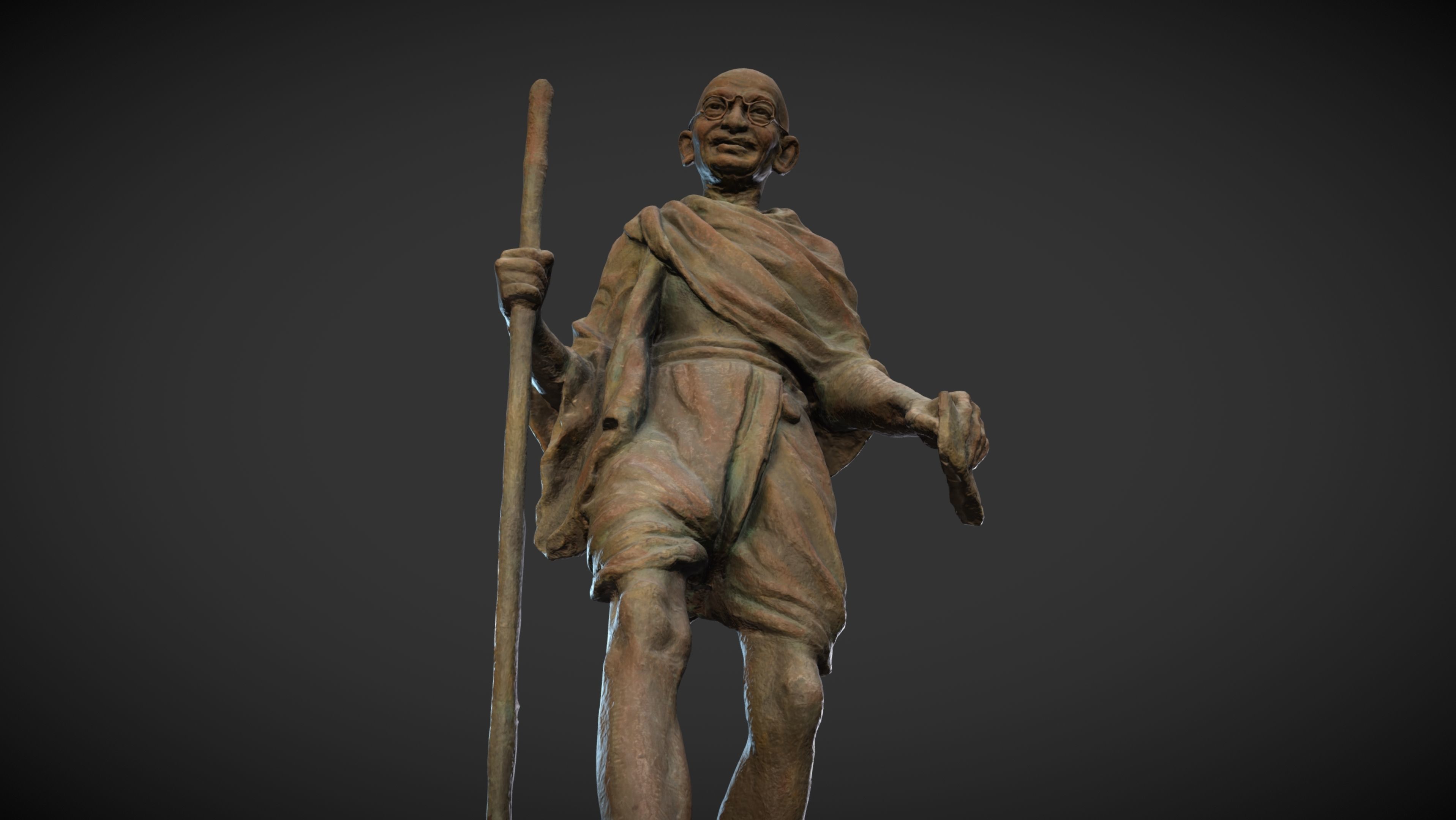 Gandhi by Wagh Sculptors v4 Low-poly 3D model_14