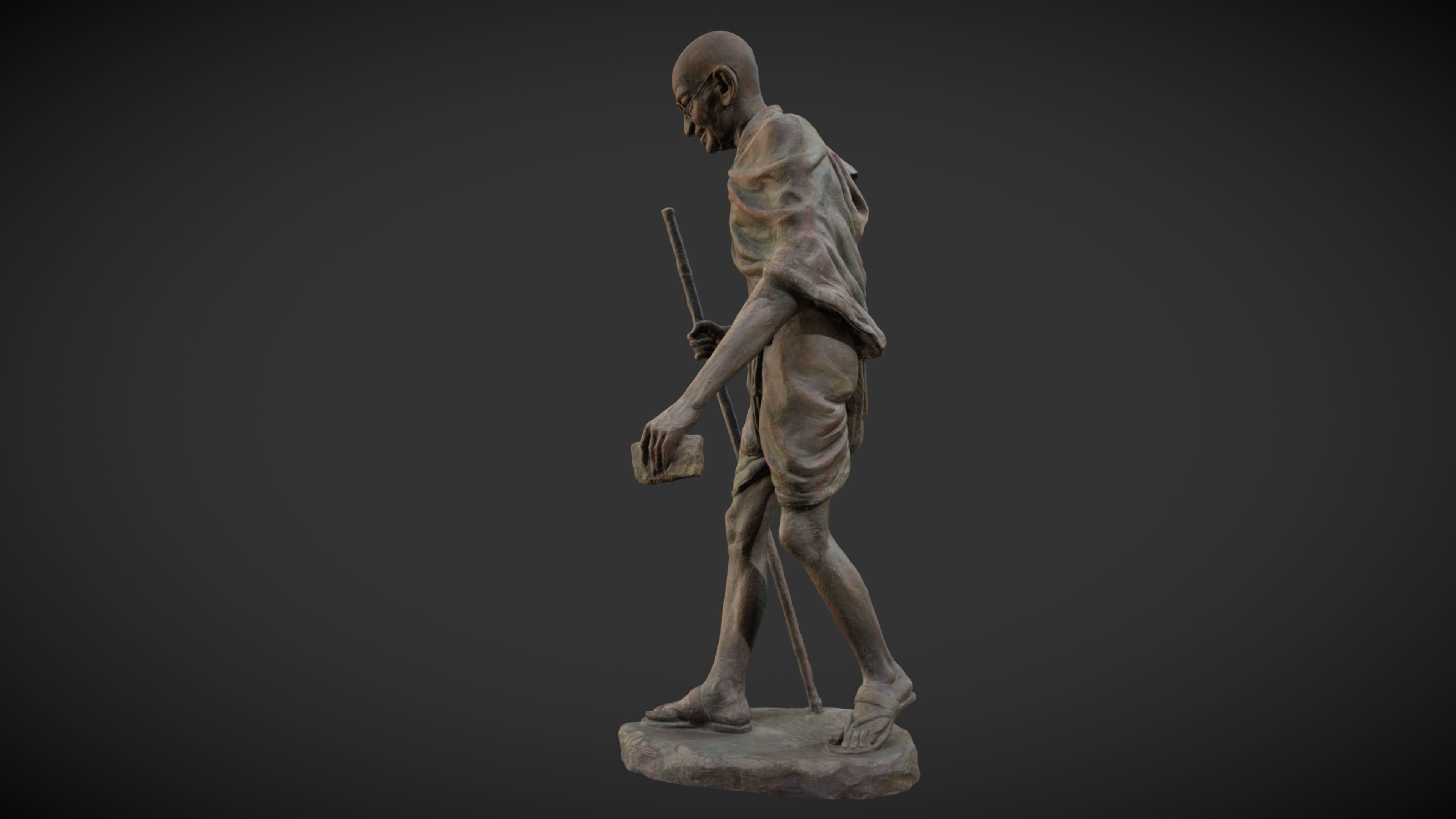Gandhi by Wagh Sculptors v4 Low-poly 3D model_5