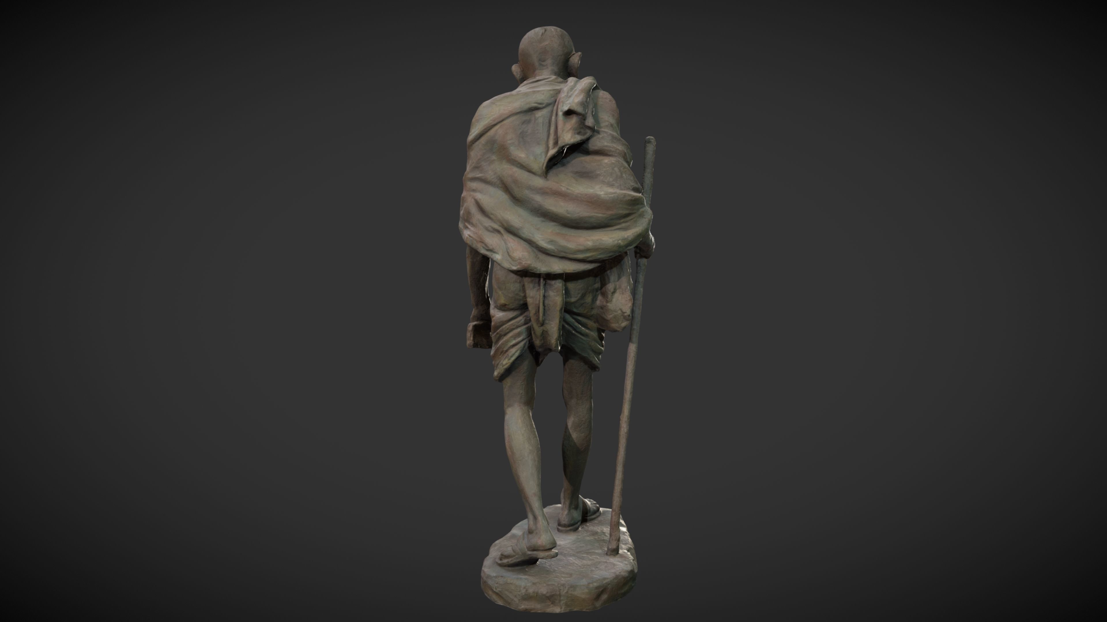 Gandhi by Wagh Sculptors v4 Low-poly 3D model_4