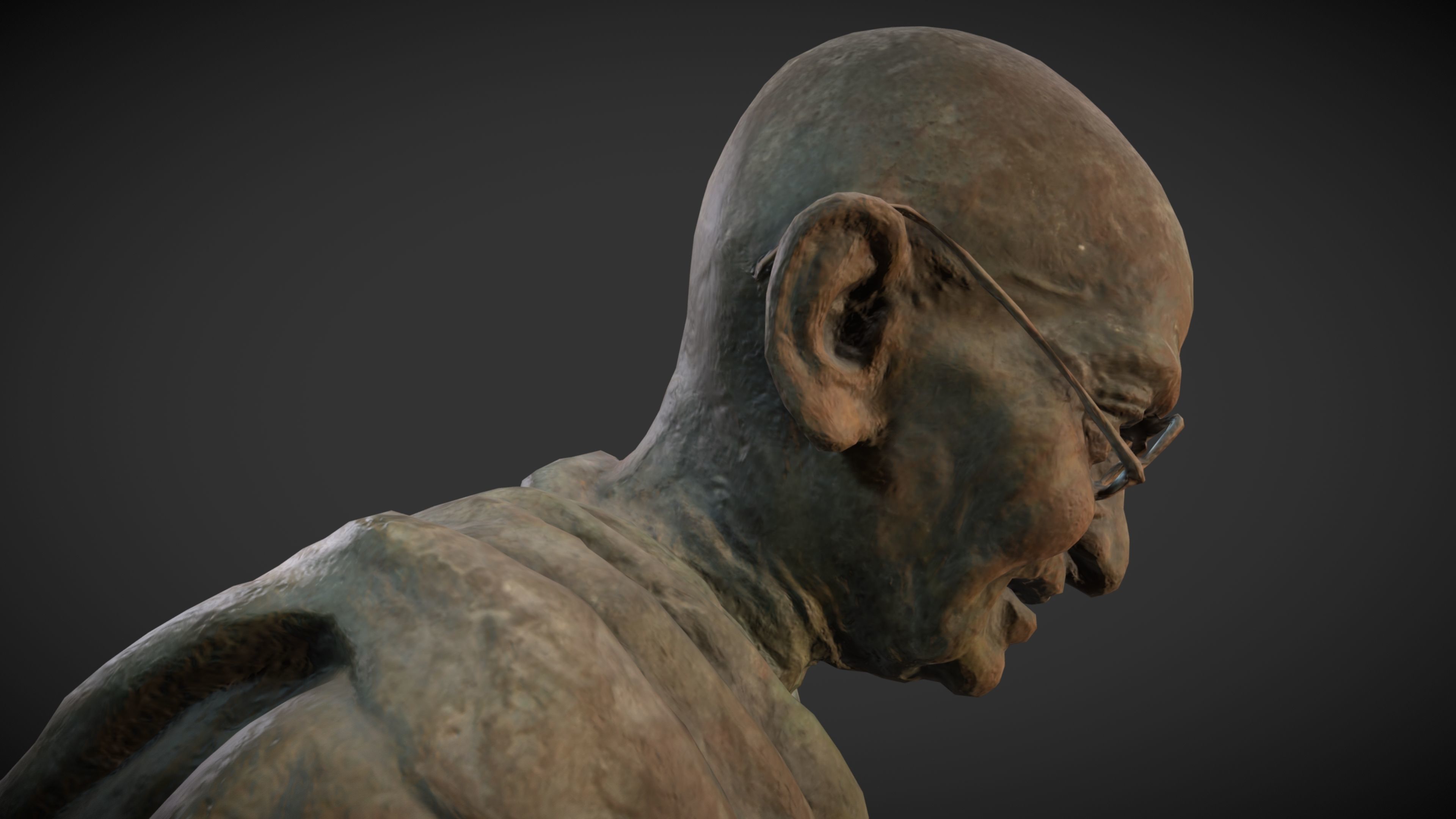 Gandhi by Wagh Sculptors v4 Low-poly 3D model_11