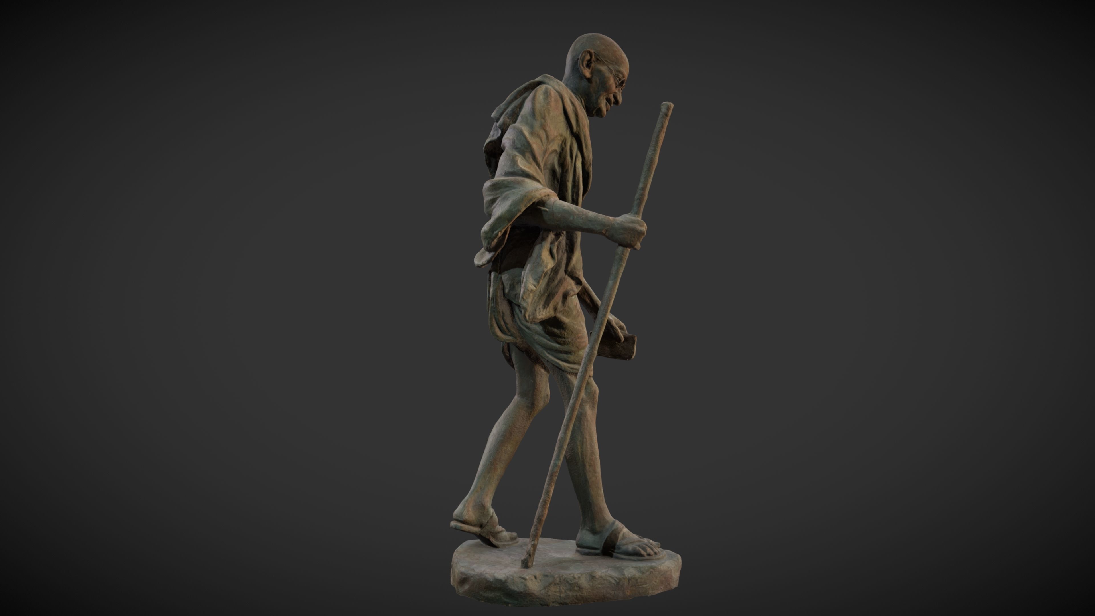 Gandhi by Wagh Sculptors v4 Low-poly 3D model_3