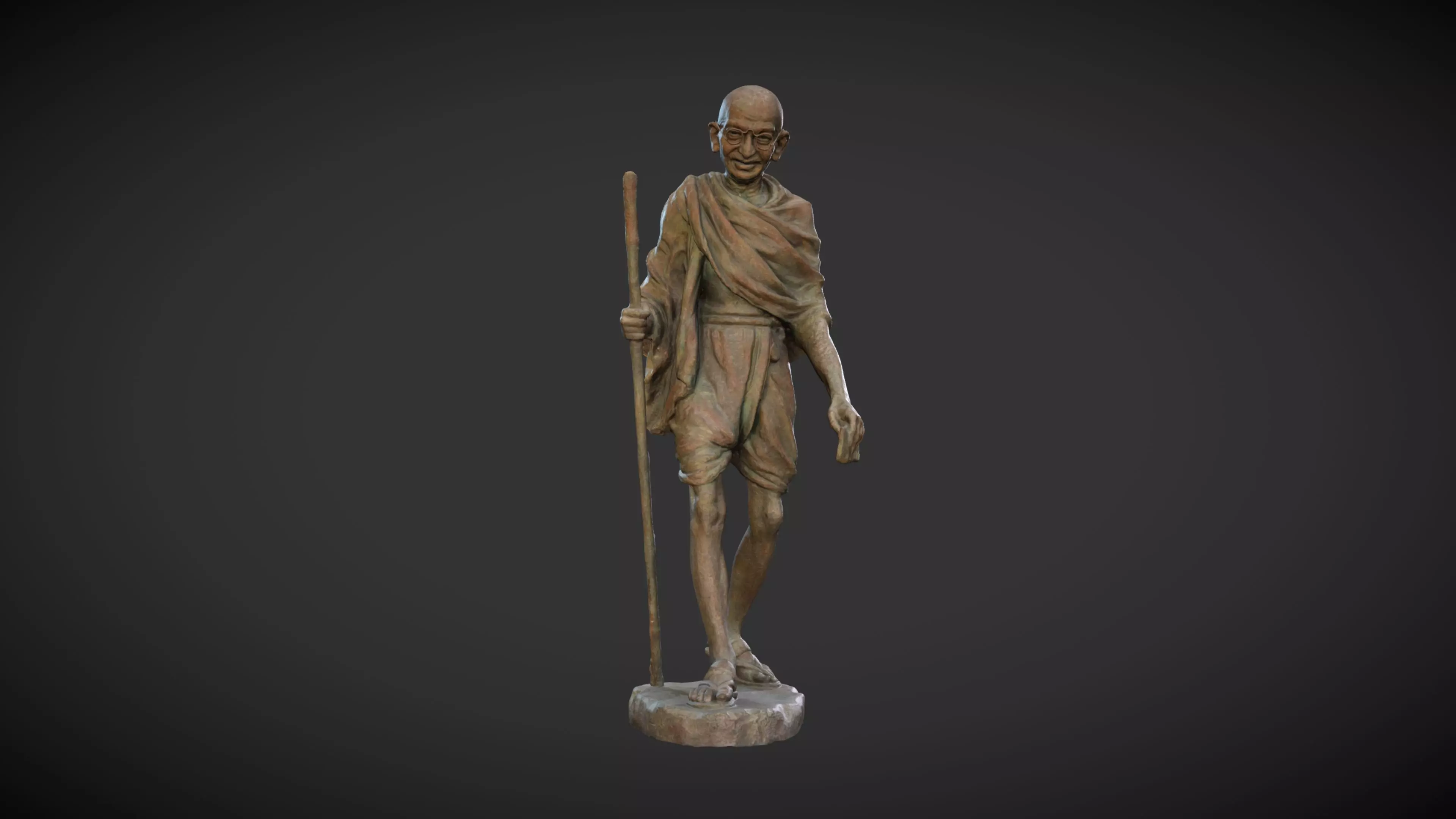 Gandhi by Wagh Sculptors v4 Low-poly 3D model_0