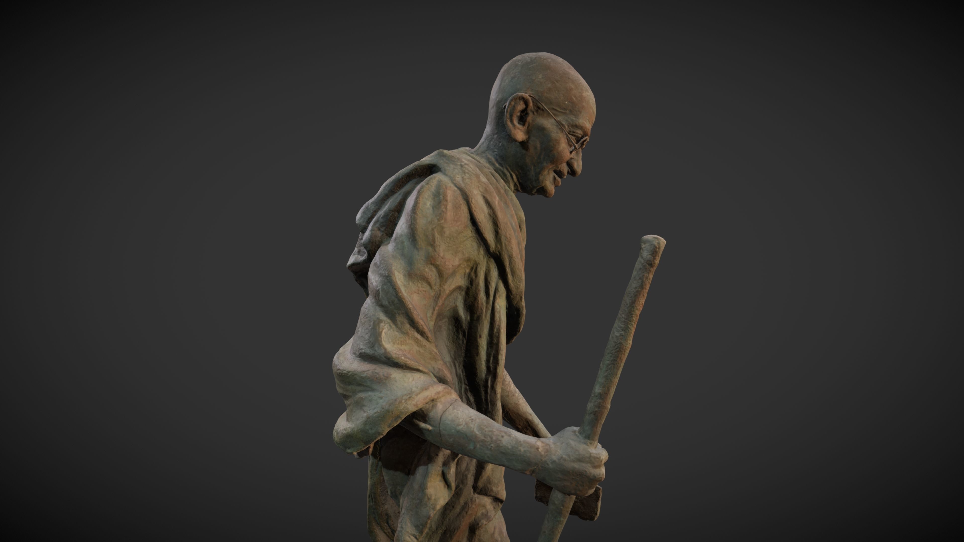 Gandhi by Wagh Sculptors v4 Low-poly 3D model_7