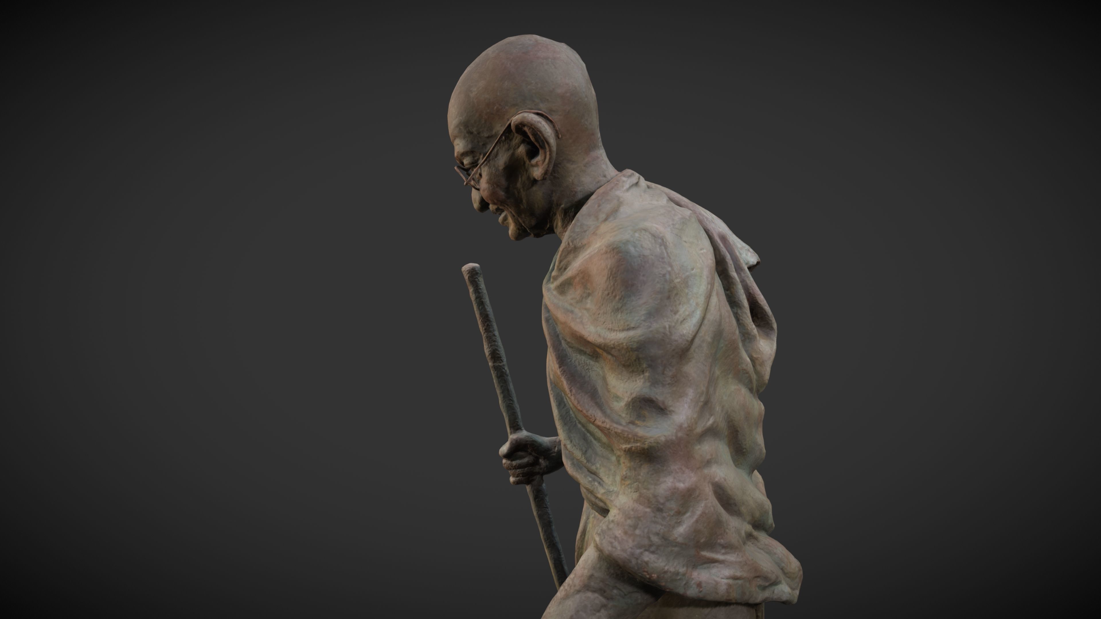Gandhi by Wagh Sculptors v4 Low-poly 3D model_9