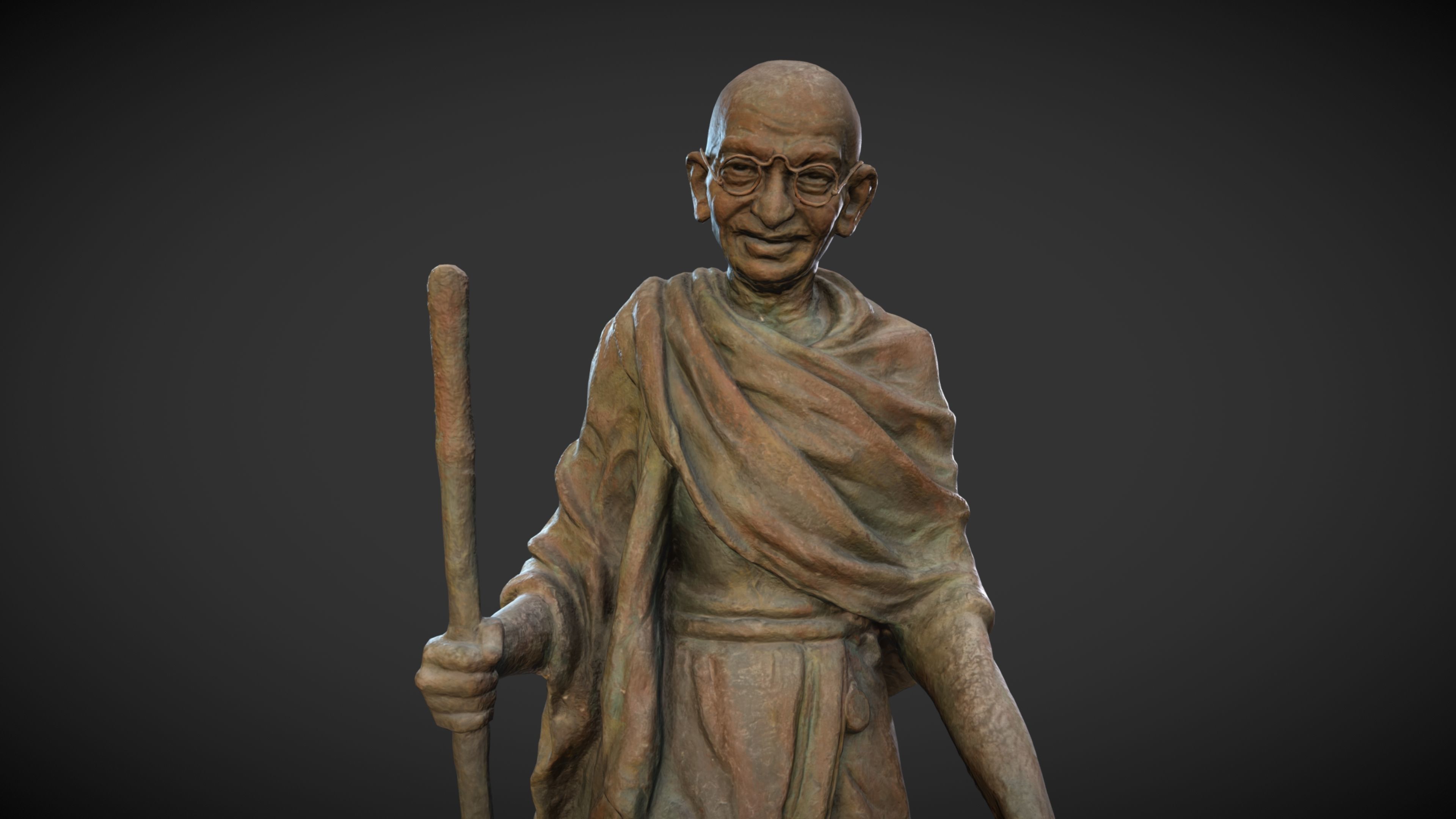 Gandhi by Wagh Sculptors v4 Low-poly 3D model_6